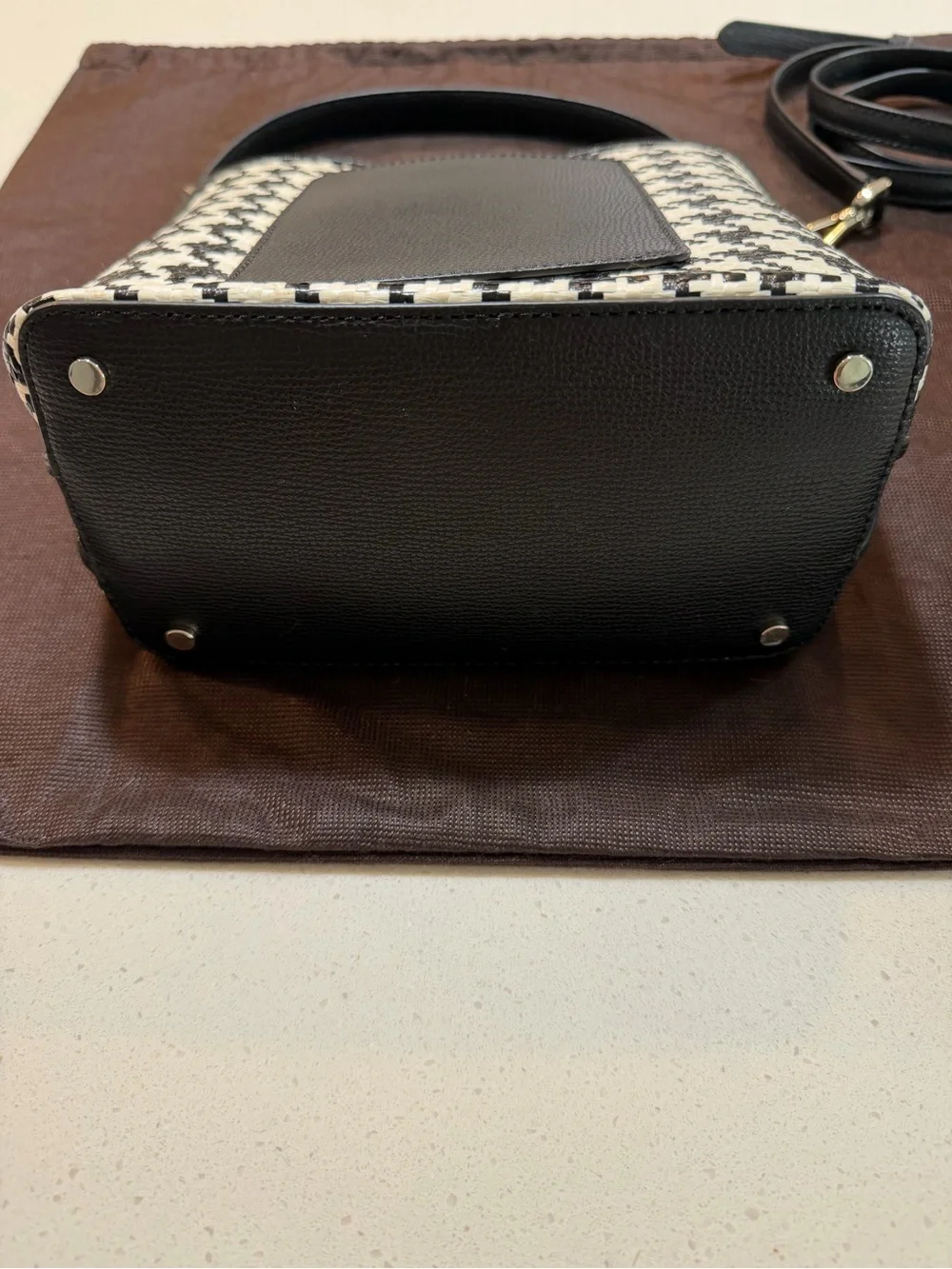 kate spade Black & White Houndstooth Crossbody Bag
